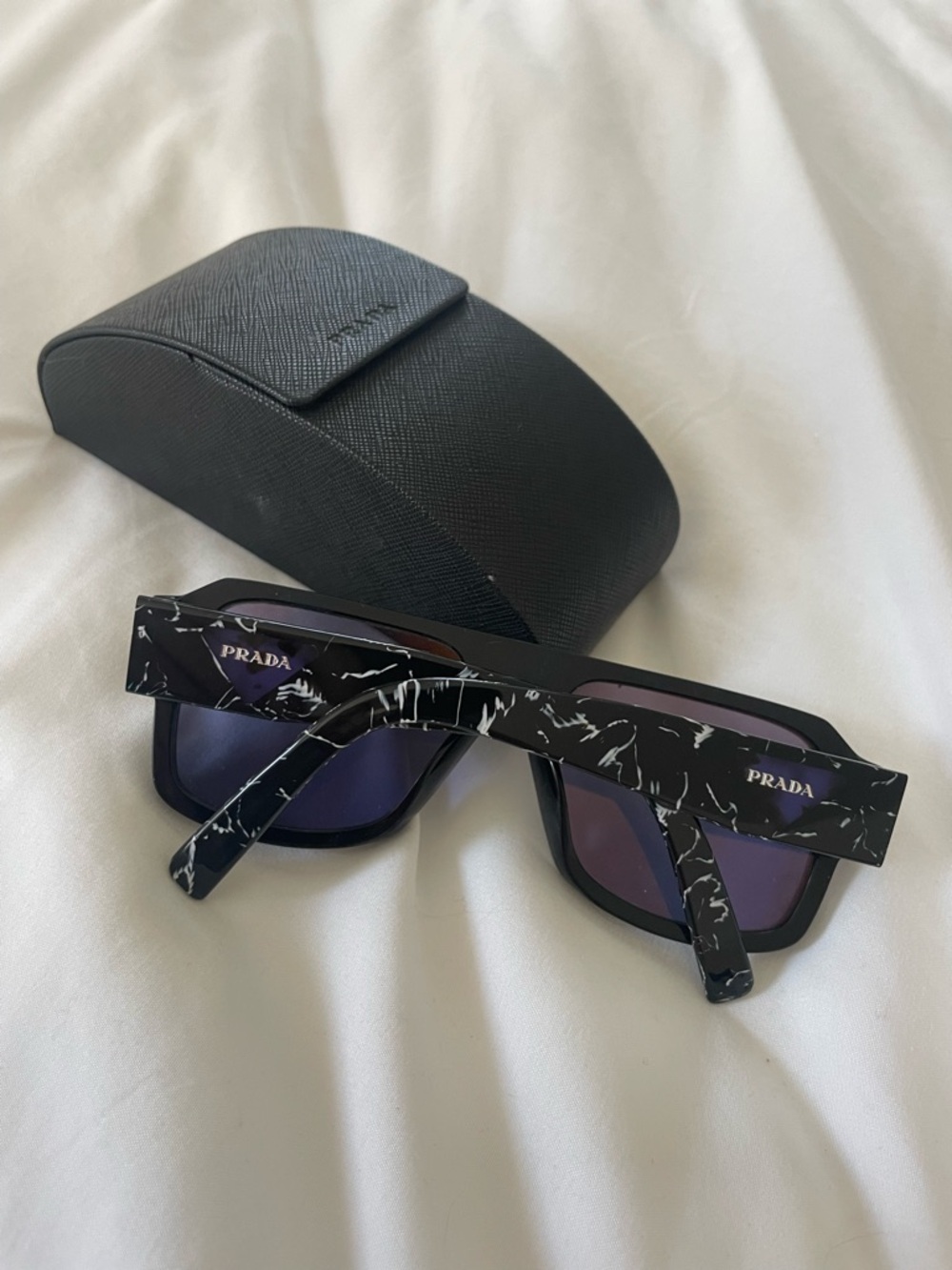 Prada Black Square-Frame Sunglasses with Dark Gray Lenses - Picture 2 of 4